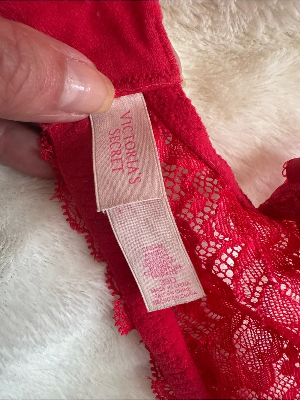 Victoria's Secret Red Push-Up Lace-Accent Bra
